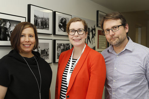 Exhibit co-curators (from left to right) Cassandra Volpe Horii, Susanne Hall, and Martin Springborg.