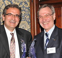 Ares Rosakis, Chair, Division of Engineering and Applied Science and Chair, Aerospace Historical Society, presented the award to Yannick d'Escatha.