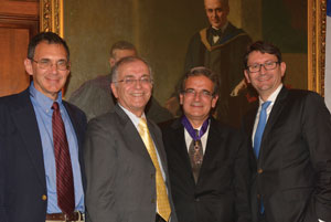 Left to right: Ed Stolper, Charles Elachi, Ares Rosakis, and Axel Cruau Left to right: Ed Stolper, Charles Elachi, Ares Rosakis, and Axel Cruau