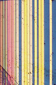 Domain patterns in the ferroelectric material PbTiO3 obtained by using polarized light microscopy.
