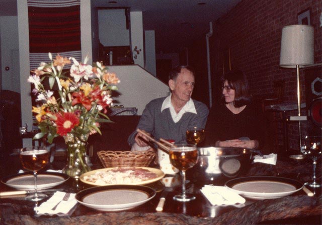 Francis Clauser and daughter in Manhattan brownstone.